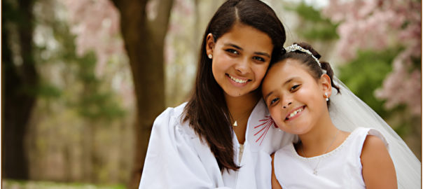 New Jersey Photographer Carolyn Ann Ryan photographs sweet girls for their Communion Day